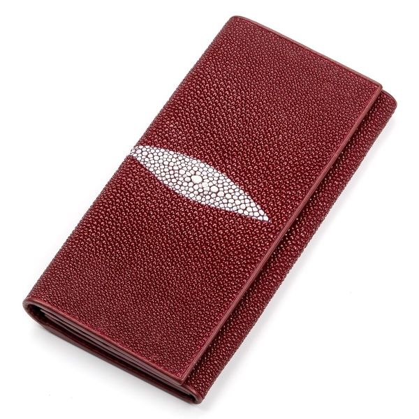 Гаманець жіночий STINGRAY LEATHER 18097 з натуральної шкіри морського ската бордовий