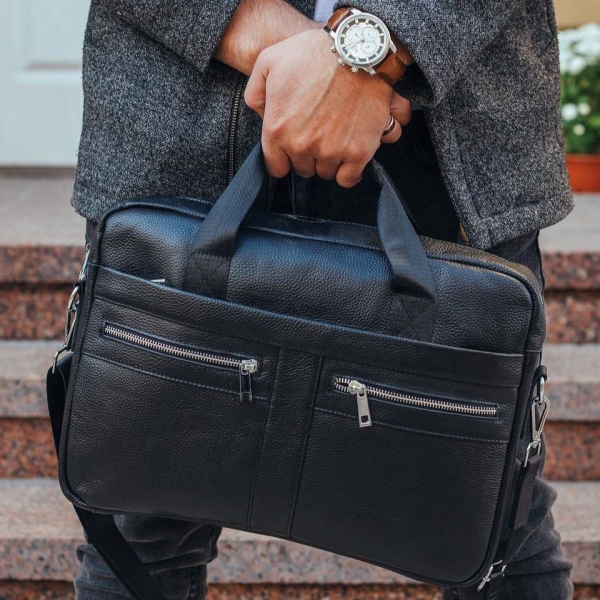 Чоловіча сумка для ноутбука й документів чорна SK N8256 Tiding Bag