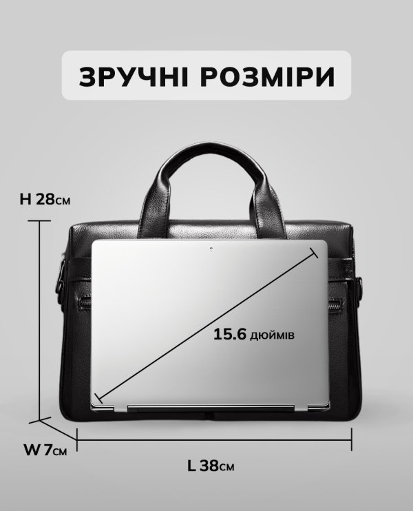 Чоловіча сумка для ноутбука й документів чорна SK N76955 Tiding Bag