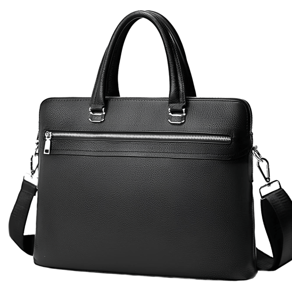 Шкіряна чоловіча ділова сумка-портфель чорна Tiding Bag 30987