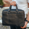 Шкіряна чоловіча сумка для документів та ноутбука чорна SL-21511 Tiding Bag