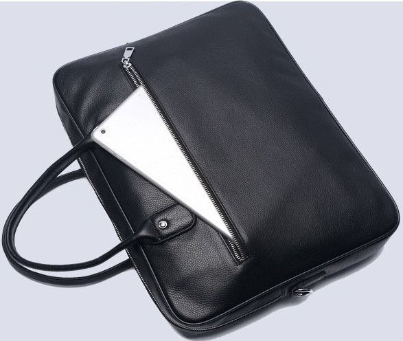 Шкіряна чоловіча сумка-портфель для ноутбука Tiding Bag M364A чорна