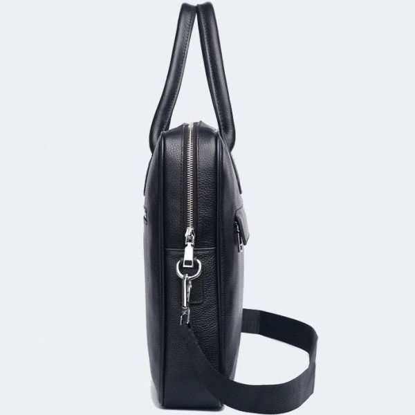 Шкіряна чоловіча сумка-портфель для ноутбука Tiding Bag M364A чорна