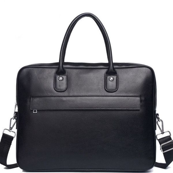 Шкіряна чоловіча сумка-портфель для ноутбука Tiding Bag M364A чорна