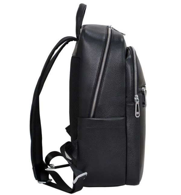 Чоловічий шкіряний рюкзак для поїздок і прогулянок чорний Tiding Bag 75362
