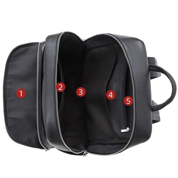 Чоловічий шкіряний рюкзак для поїздок і прогулянок чорний Tiding Bag 75362