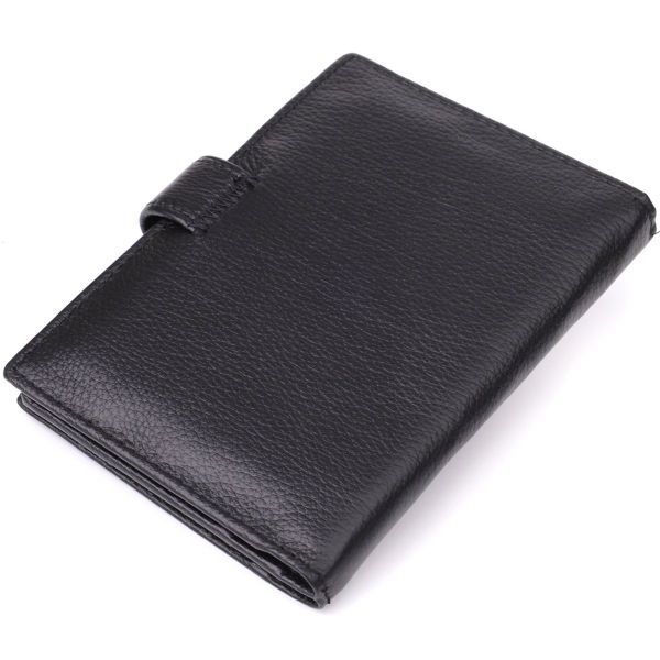 Містка обкладинка на документи унісекс з натуральної шкіри ST Leather 23116 чорна