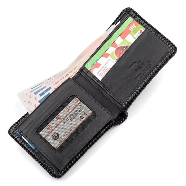 Портмоне з натуральної шкіри крокодила чорне CROCODILE LEATHER 18004