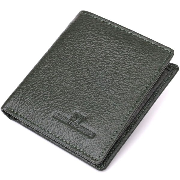 Жіночий гаманець на магніті з натуральної шкіри ST Leather 23093 зелений Жіночий гаманець на магніті з натуральної шкіри ST Leather 23093 зелений