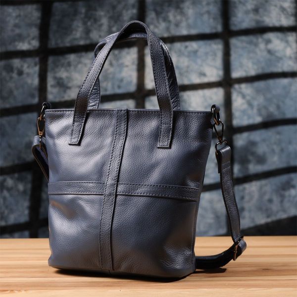 Красива сумка жіноча з натуральної шкіри Vintage 22995 синя