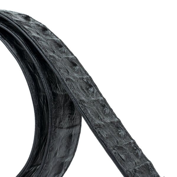 Ремінь класика з натуральної шкіри крокодила чорний CROCODILE LEATHER 18018
