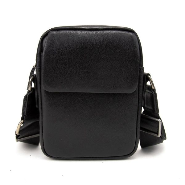 Чоловіча міні-сумка через плече шкіряна Tiding Bag 8019A чорна