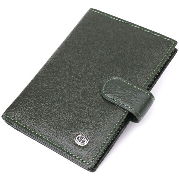 Оригінальна обкладинка на документи унісекс із натуральної шкіри ST Leather 23119 зелена