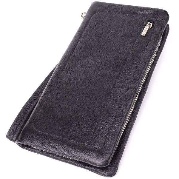 Жіночий шкіряний гаманець-клатч із відділенням під телефон ST Leather 23101 чорний