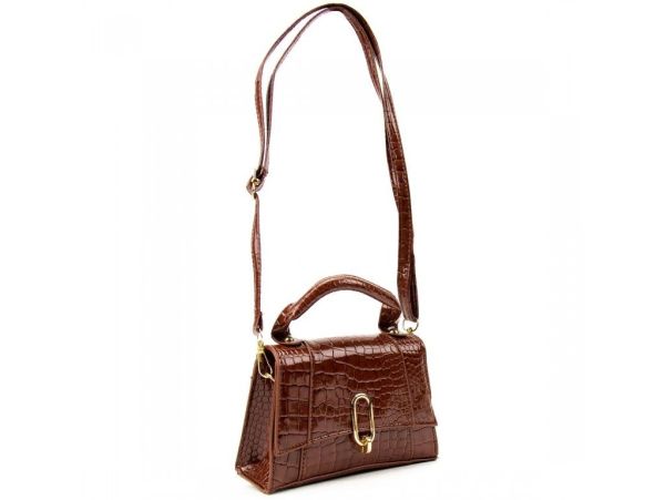 Каркасне невелике кросбоді з еко-шкіри Lilly P2-17068985C коричневе
