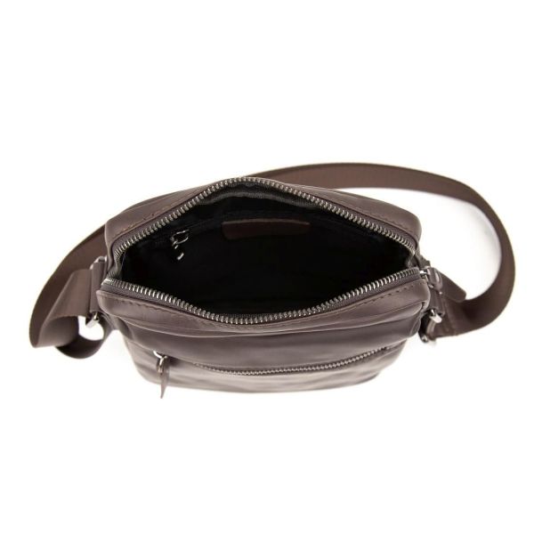Месенджер в гладкій шкірі коричневий Tiding Bag 8718C коричневий