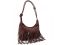 Містка замшева сумка з бахромою Lilly P2-9352DB темно коричнева