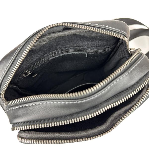 Сумка через плече чоловіча шкіряна Tiding Bag 8911A чорна