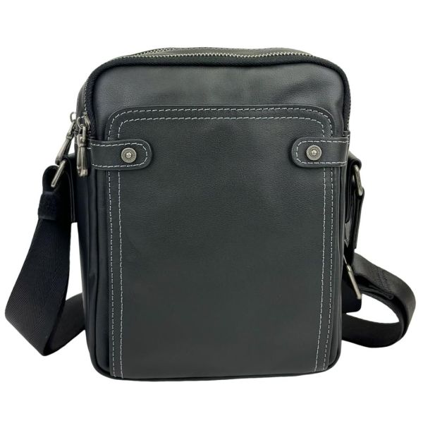 Сумка через плече чоловіча шкіряна Tiding Bag 8911A чорна
