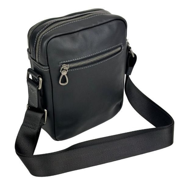 Сумка через плече чоловіча шкіряна Tiding Bag 8911A чорна