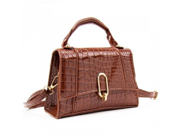 Каркасне невелике кросбоді з еко-шкіри Lilly P2-17068985C коричневе