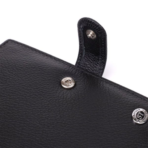 Містка обкладинка на документи унісекс з натуральної шкіри ST Leather 23116 чорна