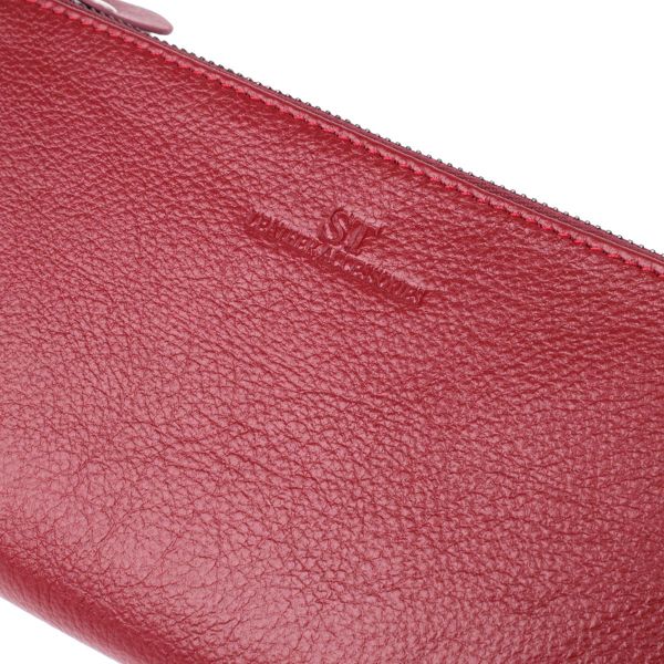 Шкіряний гаманець на три відділення ST Leather 23108 бордовий