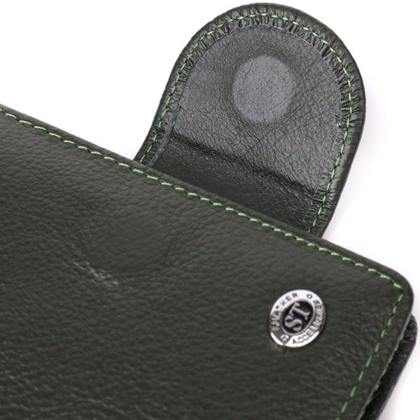 Вертикальний жіночий гаманець з натуральної шкіри ST Leather 23070 зелений