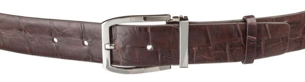 Ремінь чоловічий з натуральної шкіри крокодила коричневий CROCODILE LEATHER 18178