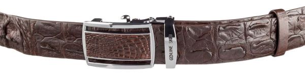 Ремінь-автомат з натуральної шкіри крокодила коричневий CROCODILE LEATHER 18240