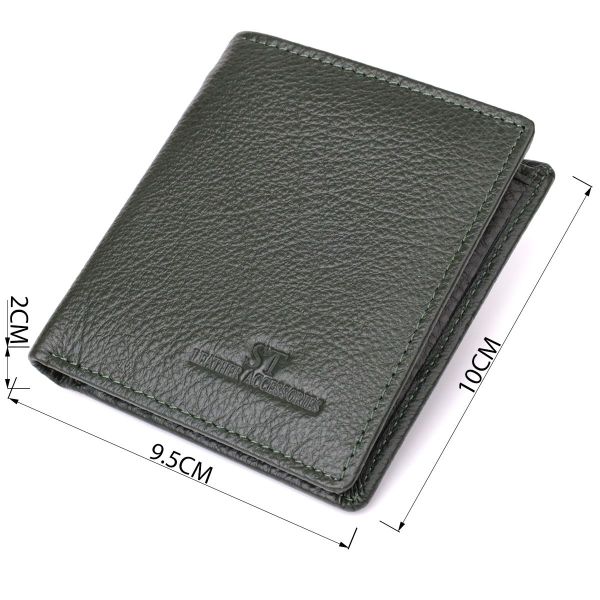 Жіночий гаманець на магніті з натуральної шкіри ST Leather 23093 зелений