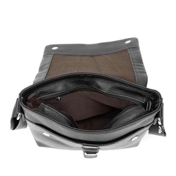 Мессенджер чорний шкіряний TIDING BAG A25-8805A