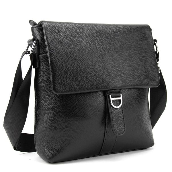 Мессенджер чорний шкіряний TIDING BAG A25-8805A