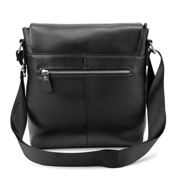 Мессенджер чорний шкіряний TIDING BAG A25-8805A
