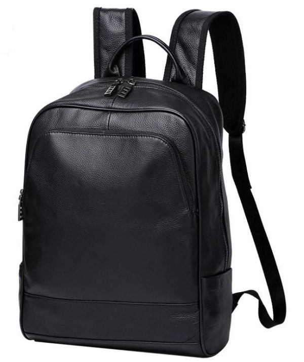Рюкзак чоловічий шкіряний чорний Tiding Bag A25F-11685A