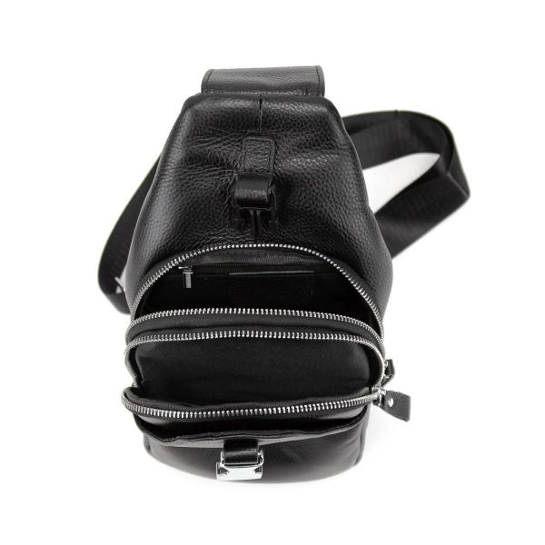 Шкіряний чорний слінг через плече Tiding Bag A25F-6809-11A