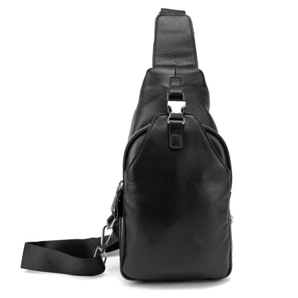 Шкіряний чорний слінг через плече Tiding Bag A25F-6809-11A