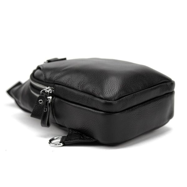 Шкіряний чорний слінг через плече Tiding Bag A25F-6809-11A