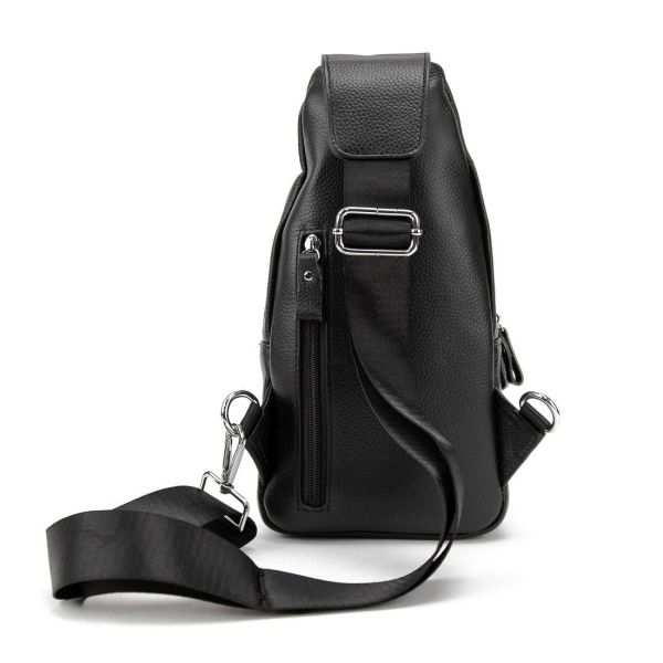 Шкіряний чорний слінг через плече Tiding Bag A25F-6809-11A