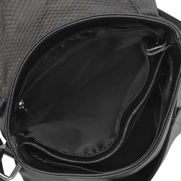 Чоловіча шкіряна сумка через плече чорна Tiding Bag A25F-9913A