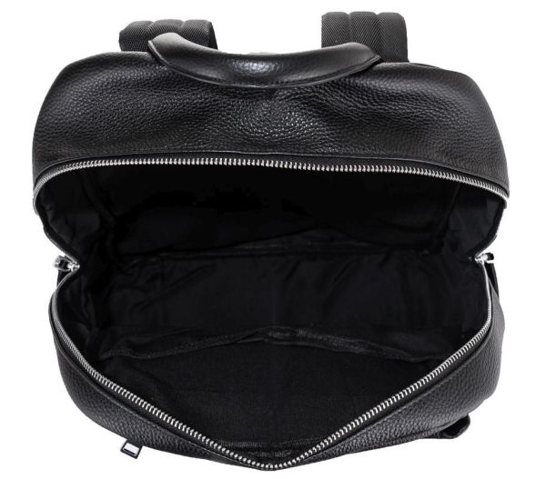 Чоловічий шкіряний рюкзак для ноутбука чорний Tiding Bag B3-154A