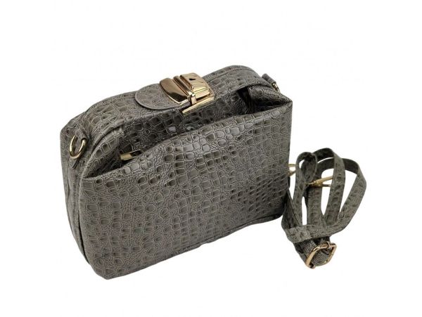 Маленька сумка з екошкіри Lilly P2-86145G сіра