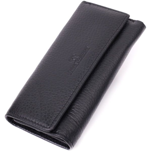 Велика ключниця з функцією гаманця з натуральної шкіри ST Leather 22492 чорна