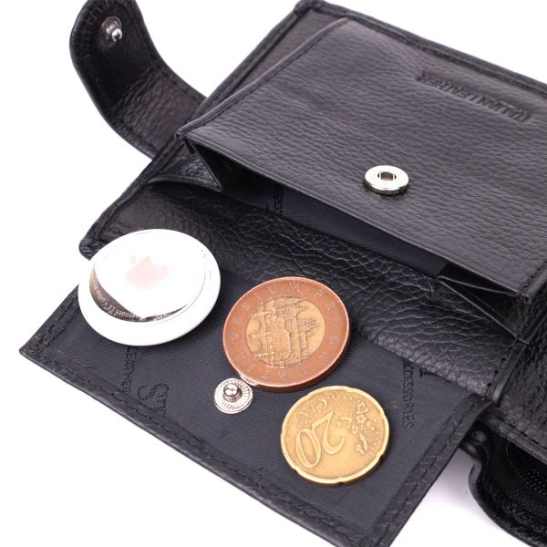 Гаманець чоловічий середнього розміру з натуральної шкіри ST Leather 22473 чорний