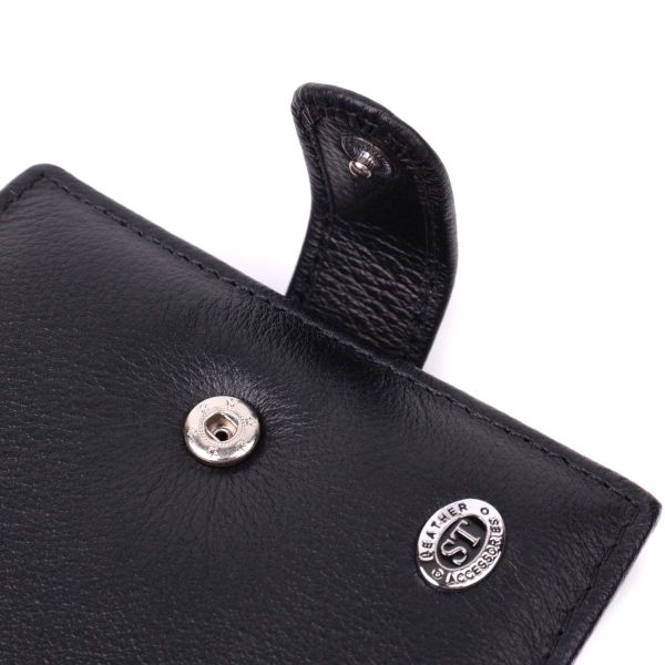 Гаманець чоловічий середнього розміру з натуральної шкіри ST Leather 22473 чорний