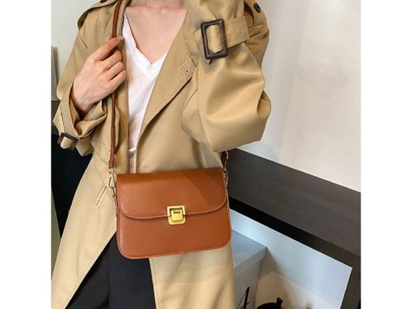 Каркасне кросбоді з клапаном на замку еко-шкіра Lilly P1-2806C коричневе