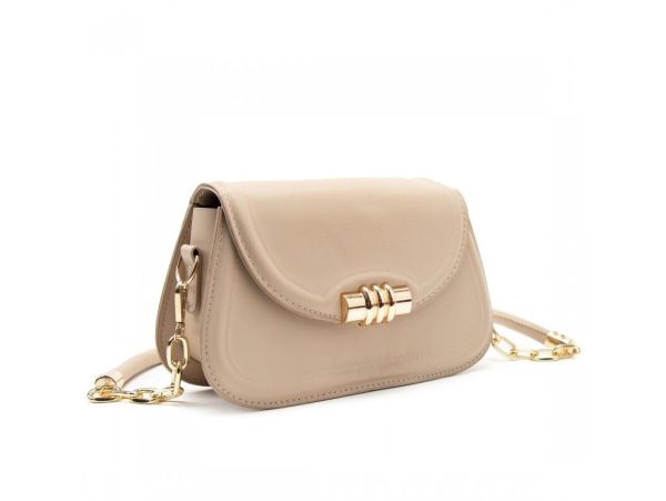Сумочка через плече каркасна із клапаном Lilly P4-8420B біж