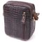 Фактурная мужская сумка из натуральной кожи с тиснением под крокодила 21300 Vintage коричневая