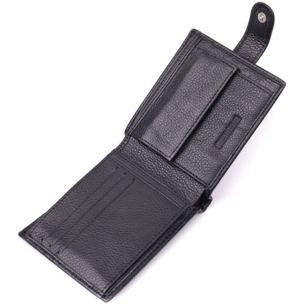 Горизонтальне чоловіче портмоне з натуральної шкіри ST Leather 22487 чорний
