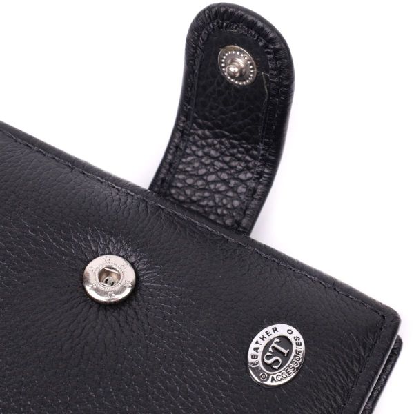 Горизонтальне чоловіче портмоне з натуральної шкіри ST Leather 22487 чорний